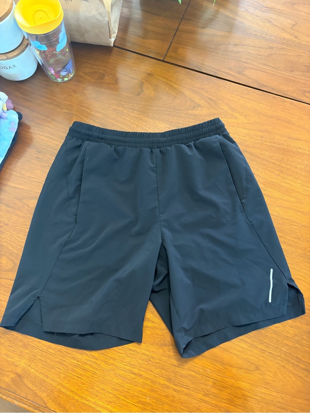 all in motion Black Athletic Running Shorts with Reflective Detail